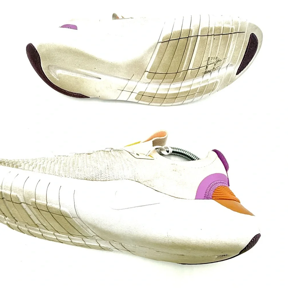 Nike Nike‎ Run Flyknit Next Nature Women's Sneakers in Cream, Purple, and Orange
